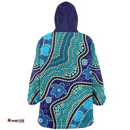 Australia Turtles Aboriginal Custom Snug Hoodie - Dreamtime River And Turtles Dot Art Painting Snug Hoodie