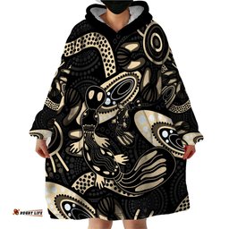 australia mothers day wearable blanket hoodie mom and baby platypus aboriginal art