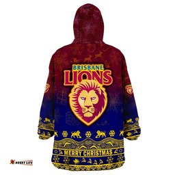 brisbane unique lions winter season lions merry christmas wearable blanket hoodie