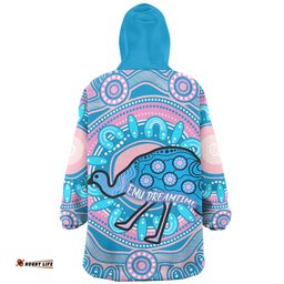 Australia Emu Aboriginal Custom Snug Hoodie - Blue Indigenous Dreamtime Emu Snug Hoodie