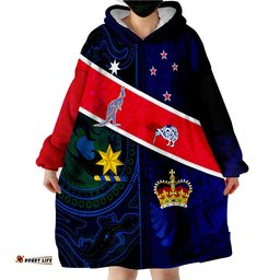 custom personalised aotearoa mix australia maori mix aboriginal line arty style wearable blanket hoodie