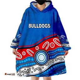 custom text and number bulldogs indigenous western wearable blanket hoodie