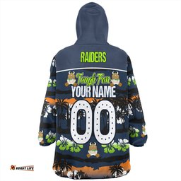 Canberra Raiders Snug Hoodie - Eat Sleep Repeat With Tropical Patterns