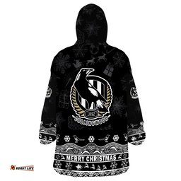 collingwood pies unique winter season magpies merry christmas wearable blanket hoodie