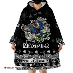 collingwood pies unique winter season magpies merry christmas wearable blanket hoodie