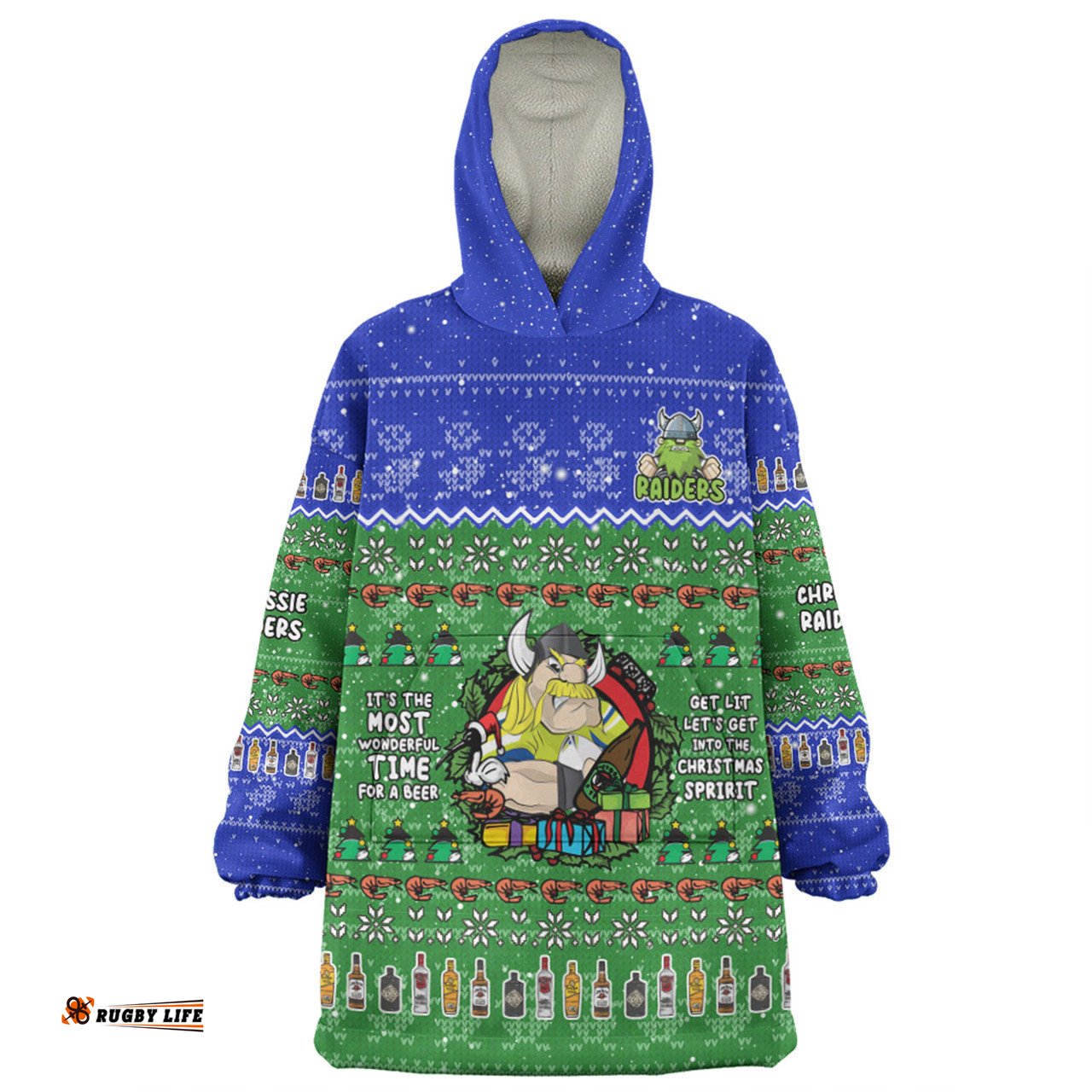 Canberra Raiders Christmas Custom Snug Hoodie - Chrissie Spirit Snug Hoodie