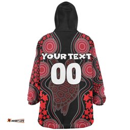 Australia Snug Hoodie - Aboriginal Art Red Turtle Inspired