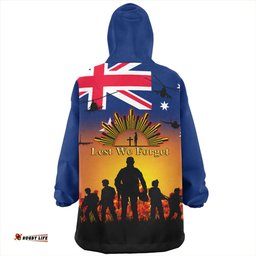 Australia Snug Hoodie Anzac Flag With Soldiers Sunset
