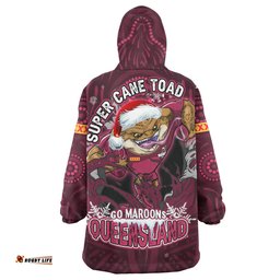 Cane Toads Christmas Snug Hoodie - Custom Cane Toads Aboriginal Inspired Snug Hoodie