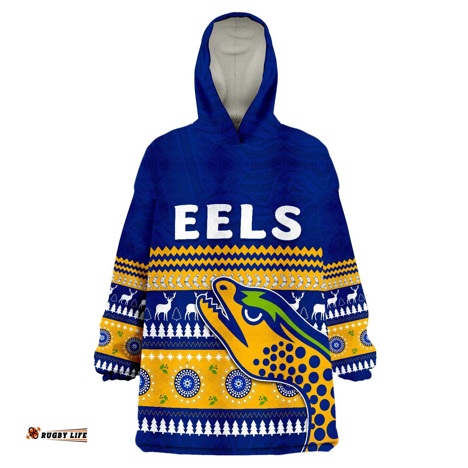 eels indigenous parramatta christmas wearable blanket hoodie
