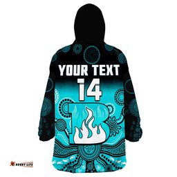 custom text and number brisbane heat wearable blanket hoodie gradient aboriginal dot painting