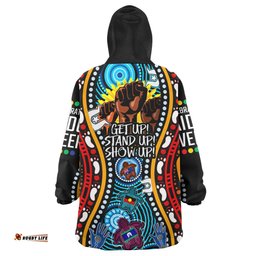 Australia NAIDOC Week Snug Hoodie - Aboriginal Inspired and Torres Strait Islander Get Up! Stand Up! Show Up! Oodie Blanket