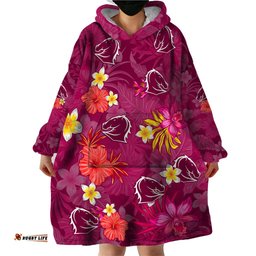 broncos rugby wearable blanket hoodie beautiful floral pattern spring summer vibe