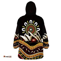 custom personalised sydney australia aboriginal art sydney opera house wearable blanket hoodie