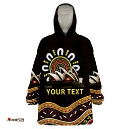 custom personalised sydney australia aboriginal art sydney opera house wearable blanket hoodie