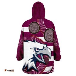 sea eagles rugby wearable blanket hoodie aboriginal