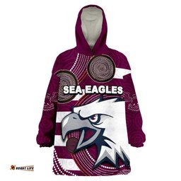 sea eagles rugby wearable blanket hoodie aboriginal