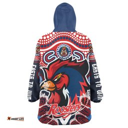 roosters rugby easts to win snug hoodie custom indigenous sydney roosters with aboriginal patterns wearable blanket hoodie