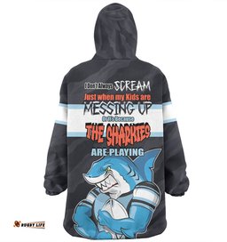 Cronulla-Sutherland Sharks Mother's Day Snug Hoodie - Screaming Mom and Crazy Fan