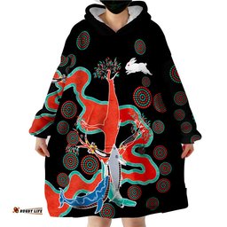 rabbitohs wearable blanket hoodie go the bunnies aboriginal