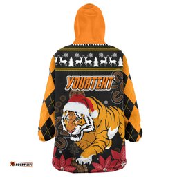 tigers rugby christmas snug hoodie custom tigers merry christmas aboriginal wearable blanket hoodie