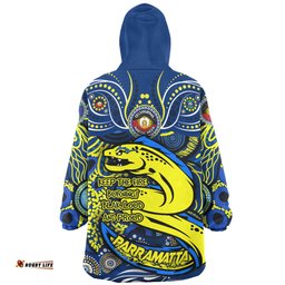 Parramatta Eels Snug Hoodie Celebrating Naidoc Week 2024 Aboriginal Dot Art Inspired