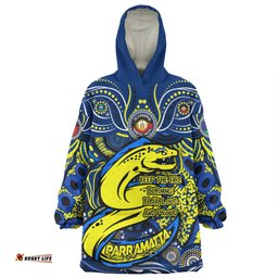 Parramatta Eels Snug Hoodie Celebrating Naidoc Week 2024 Aboriginal Dot Art Inspired