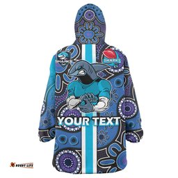sharks rugby snug hoodie custom sharks rugby ball aboriginal indigenous sport style oodie blanket