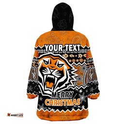 custom personalised wests tigers aboriginal christmas vibe gold version wearable blanket hoodie