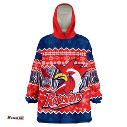 custom personalised sydney aboriginal roosters christmas vibe wearable blanket hoodie