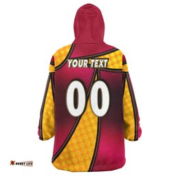 broncos rugby snug hoodie custom broncos horse rugby nrl grand final with dot painting personalised player and number oodie blanket