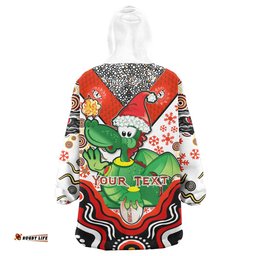 St. George Illawarra Dragons Christmas Snug Hoodie - Custom Christmas Green Dragons Indigenous Oodie Blanket