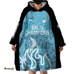 custom brisbane heat champions bbl13 wearable blanket hoodie