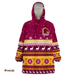 custom personalised broncos aboriginal christmas brisbane wearable blanket hoodie