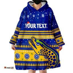 custom personalised eels unique merry christmas parramatta wearable blanket hoodie