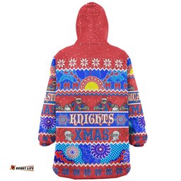 Newcastle Knights Christmas Aboriginal Custom Snug Hoodie - Indigenous Knitted Ugly Xmas Style Snug Hoodie