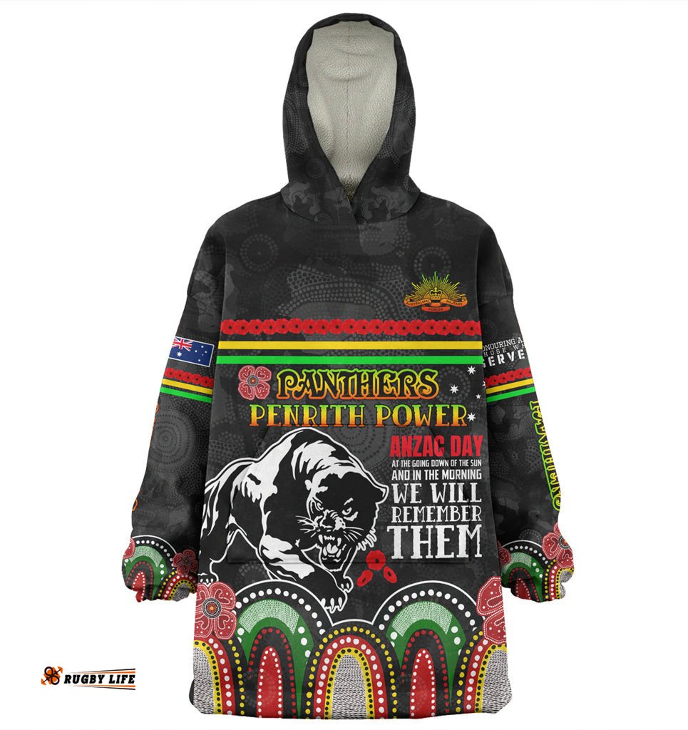 australia penrith city anzac custom wearable blanket hoodie penrith power wearable blanket hoodie