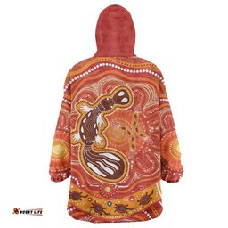 aboriginal goanna art wearable blanket hoodie native australian animals