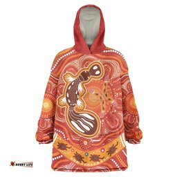 aboriginal goanna art wearable blanket hoodie native australian animals
