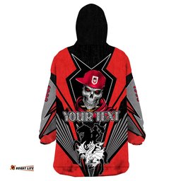custom personalised dragons rugby wearable blanket hoodie mascot st george illawarra since 1998 cool skull