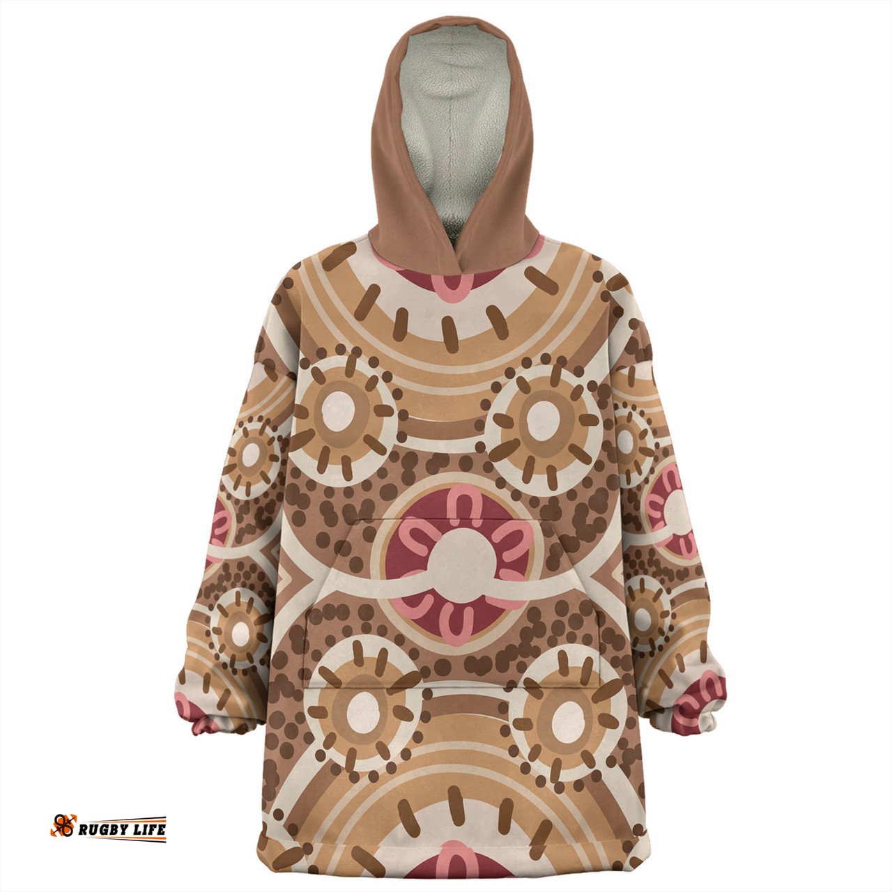 Australia Aboriginal Aboriginal Dot Art Style Painting Inspired Wearable Blanket Hoodie Aussie Oodie