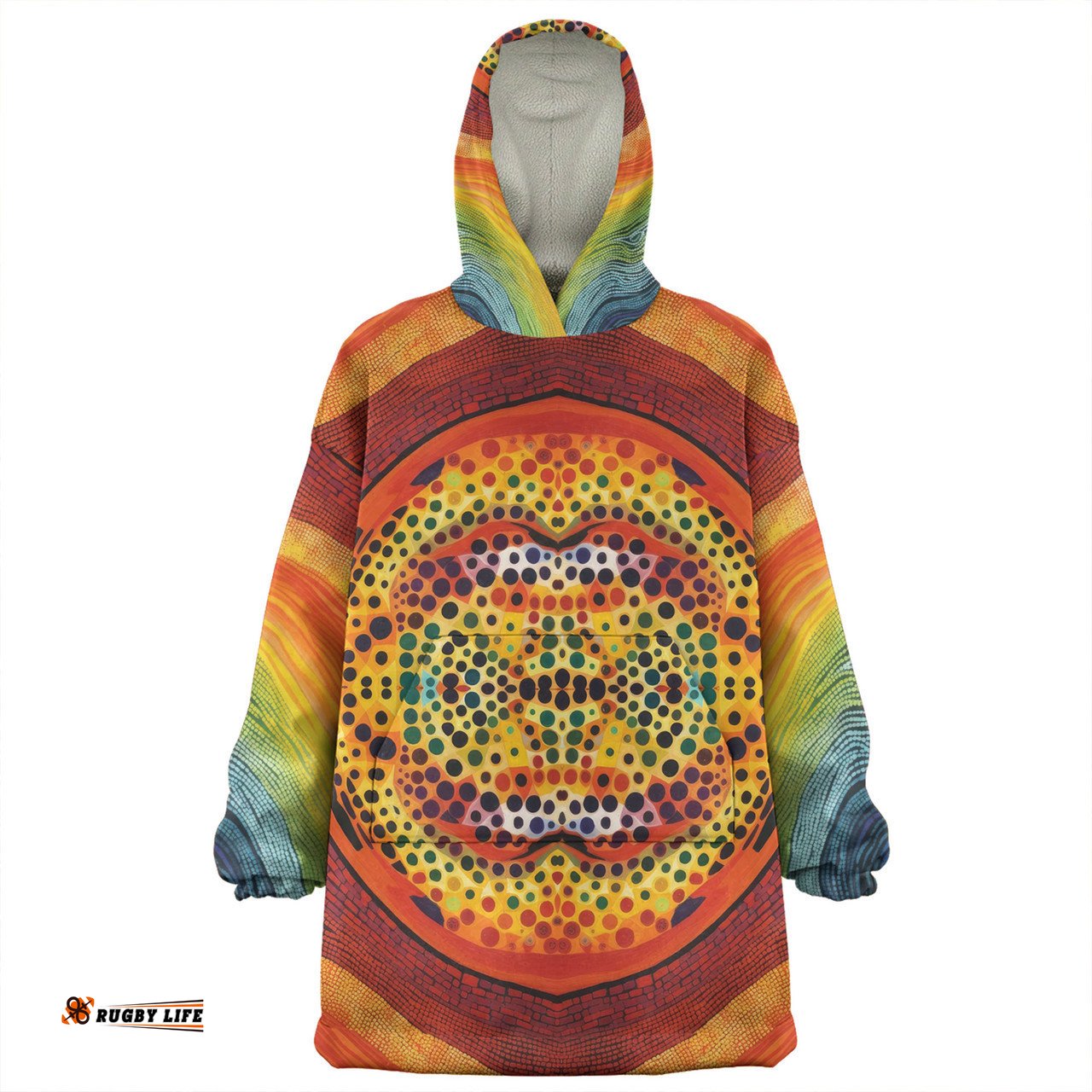 Australia Aboriginal Australian Indigenous Aboriginal Art And Dot Painting Techniques Wearable Blanket Hoodie Aussie Oodie