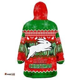 south sydney rabbitohs aboriginal christmas vibe wearable blanket hoodie