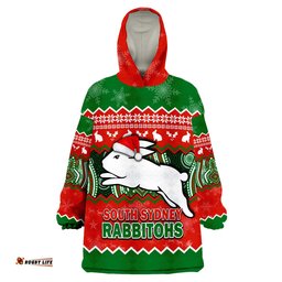 south sydney rabbitohs aboriginal christmas vibe wearable blanket hoodie