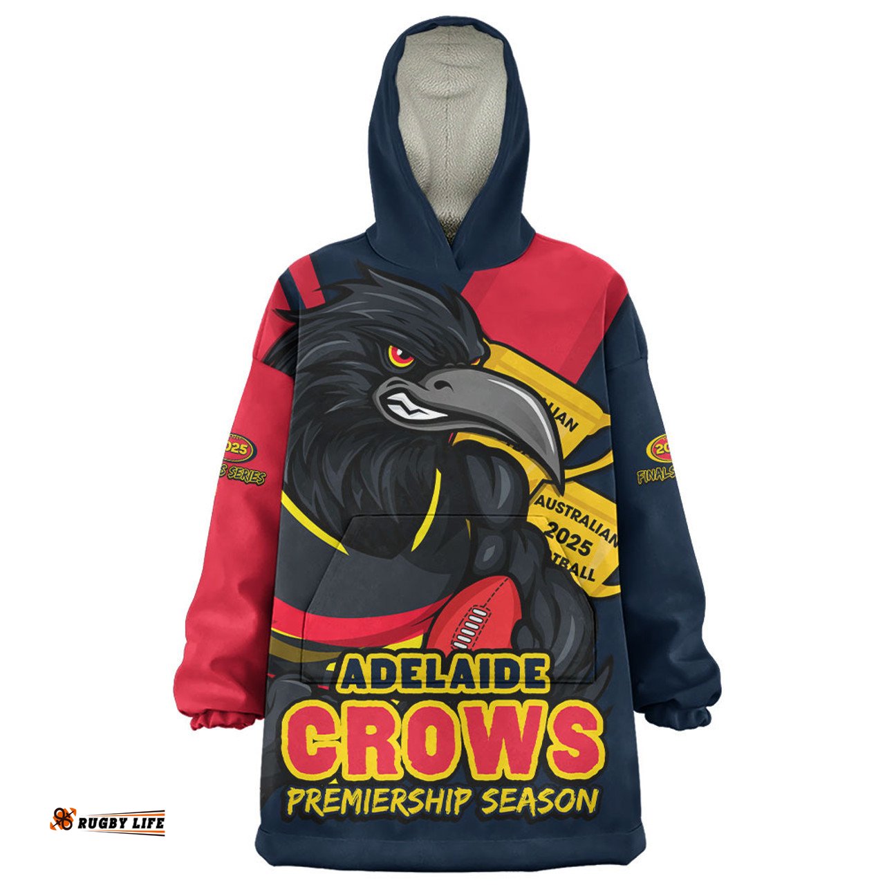 Adelaide Crows Australian Football Finals Premiership Spirit Wearable Blanket Hoodie Aussie Oodie