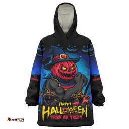 Adelaide Crows Dark Pumpkin Halloween Spirit Wearable Blanket Hoodie Aussie Oodie