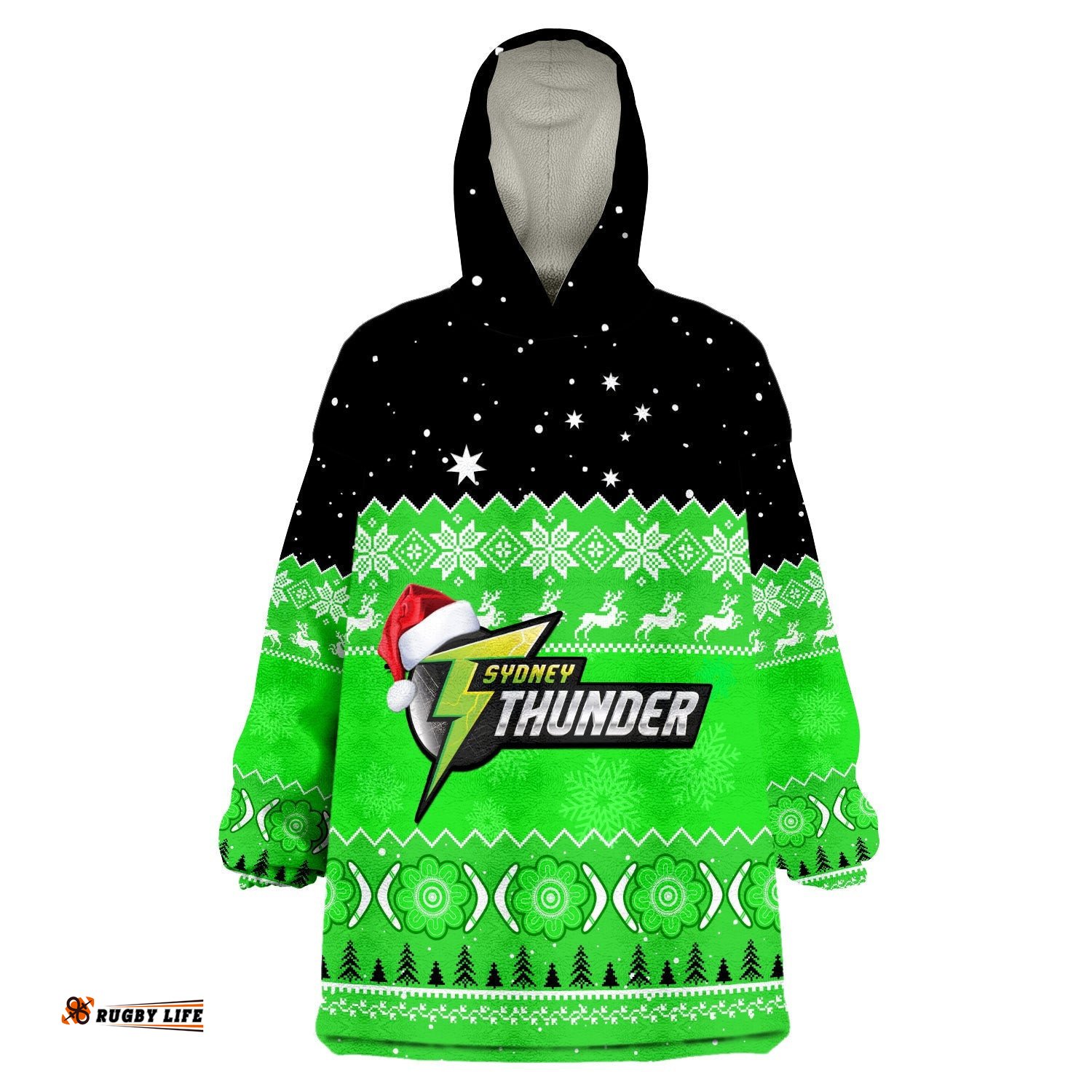 thunder cricket wearable blanket hoodie aboriginal merry christmas