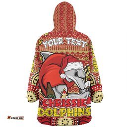 Redcliffe Dolphins Christmas Custom Snug Hoodie - Christmas Knit Patterns Vintage Jersey Ugly Snug Hoodie