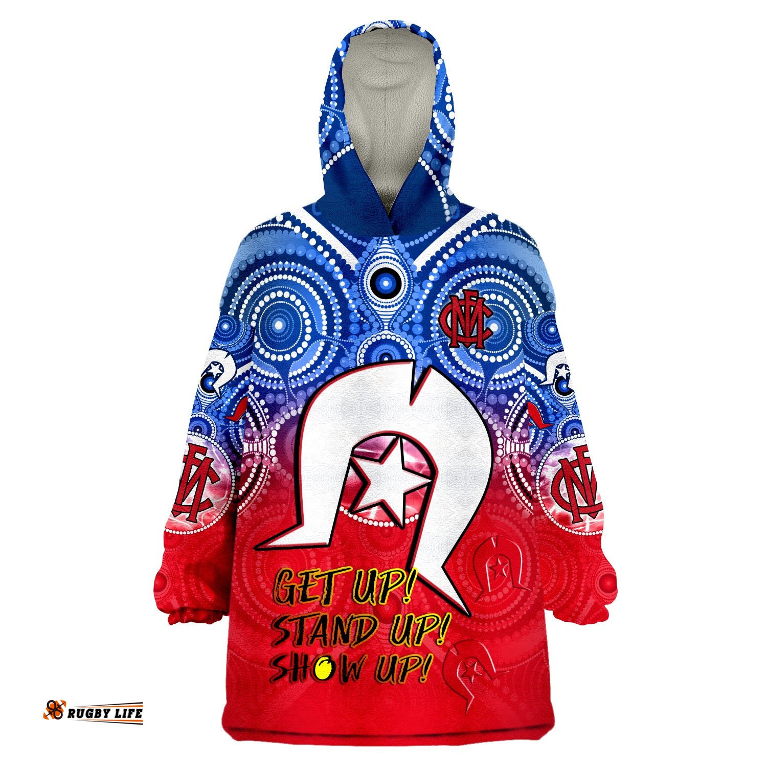 custom personalised demons football naidoc week melbourne north melbourne aboriginal dhari wearable blanket hoodie