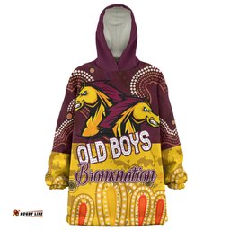 Brisbane Broncos Custom Snug Hoodie - Old Boys Bronxnation With Aboriginal Style Snug Hoodie